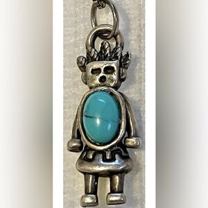Carolyn Pollack Sterling Silver 925 Turquoise Kachina Necklace